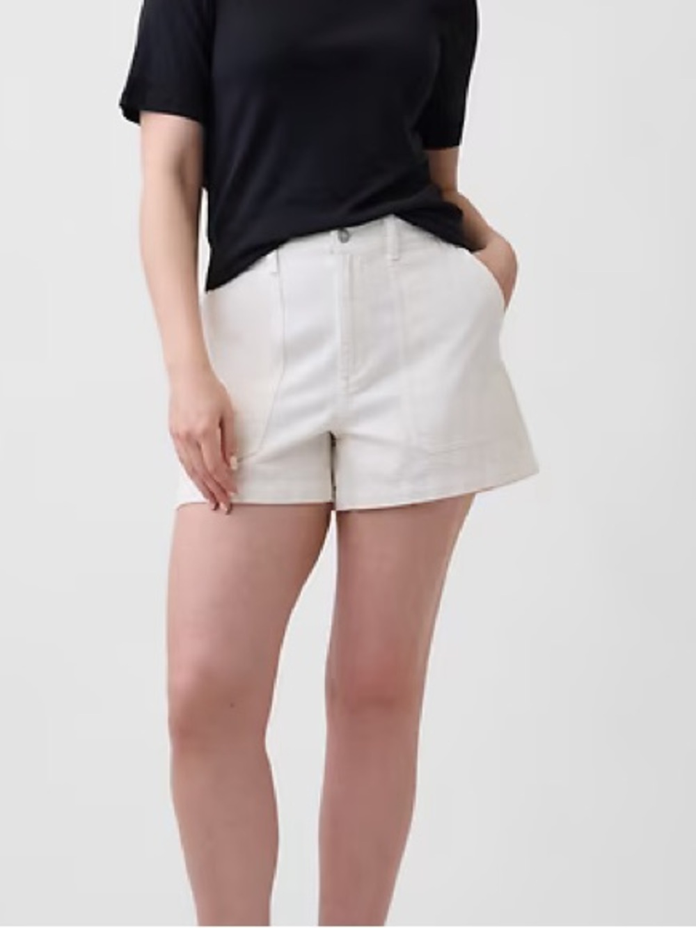 GAP White Soft Denim High Waisted Shorts Size L